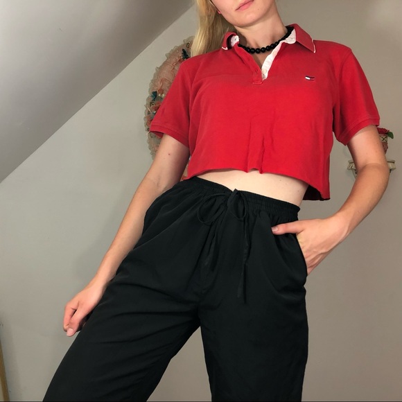 tommy hilfiger polo crop top